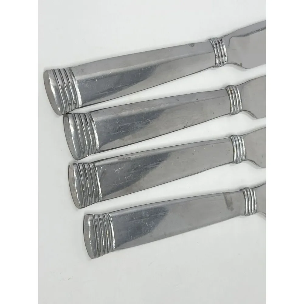 Wallace NAPOLI Glossy Dinner Knives 8 7/8” Stainless Flatware Set Of 4